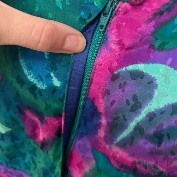 Vintage 90's golden Girls skirt Set - Pink, Green, Blue abstract florals - LG - Picture 2 of 10